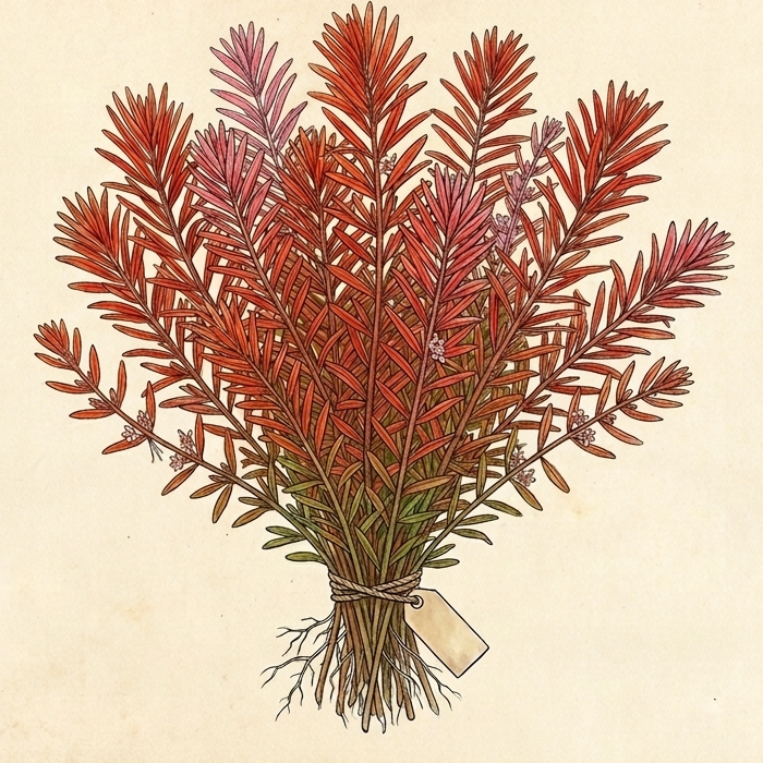 Dessin botanique Rotala H'Ra en bouquet